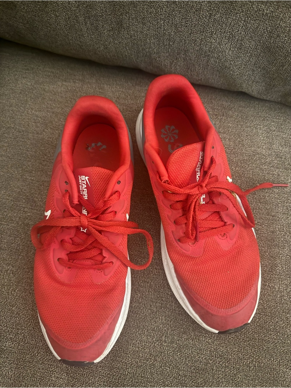 Nike Kids Bright Red Lace-Up Athletic Sneakers
